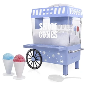 Máquina de hielo afeitado con cono de nieve, máquina retro de mesa Slushy hace 20 golosinas heladas - Imagen 1 de 8