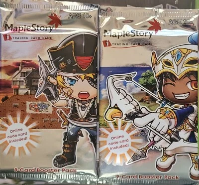 2007 MapleStory коллекционная карточная игра 9 карт бустер пакеты лот из 2 запечатанный - Изображение 1 из 4