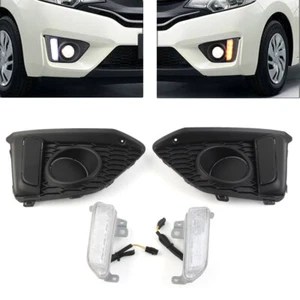 LED Day Running Light DRL Turn Signal Fog Lamp Assembly For Honda Fit Jazz 14-17 - Picture 1 of 15