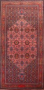 Pre-1900 Antique Geometric Traditional Area Rug Vegetable Dye Hand-knotted 8x15