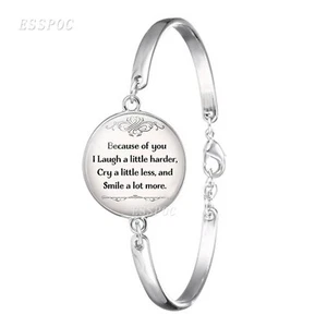 Wegen dir lache ich etwas härter Edelstahl Armband verstellbar - Bild 1 von 5