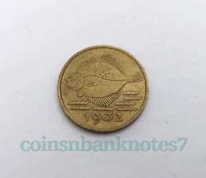 1932 Poland / Danzig 5 Pfennig Coin, KM #151 Circulated / Fish-Flounder - Picture 1 of 2