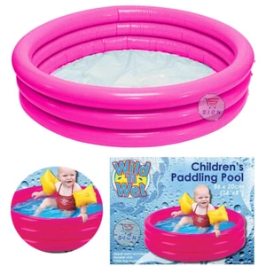 Wild 'n Wet 34"x8" Children's 3 Ring Paddling Swimming Pool kids - Picture 1 of 2