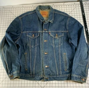 Vintage Distressed Levis Type 3 Denim Jeans Mantel Jacke Trucker Motorrad 50 USA - Bild 1 von 9