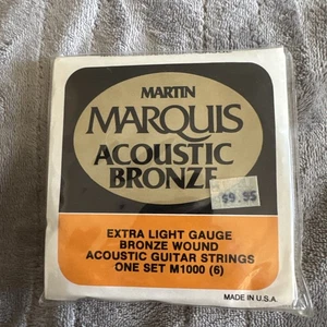 Set Of 6 Martin Marquis Acoustic Guitar Strings Bronze Extra Light Gauge M1000 - Picture 1 of 4