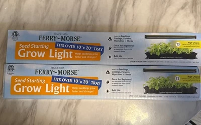 2 luces de crecimiento de inicio de semillas Ferry Morse con bombilla T5 se adapta a bandeja de 10" x 20" ¡ENVÍO GRATUITO! Foto 1 de 4