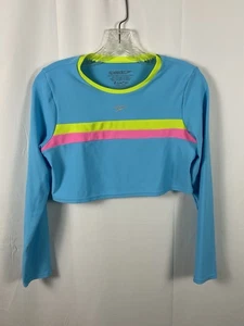 Speedo Women’s Beach Top Long Sleeve Crop Blue Green Pink Sz XL Stretchy - Picture 1 of 13