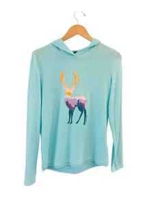 Eddie Bauer Kids Unisex Hoodie Size L Deer Mountain Graphic Pullover Long Sleeve - Picture 1 of 8