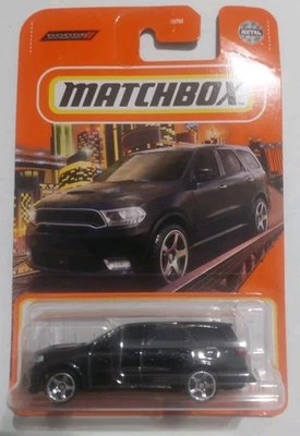 Camión deportivo Matchbox 2018 negro Dodge Durango SUV Hemi Mopar tarjeta doblada 1/64 Foto 1 de 3