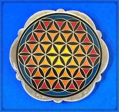 Geocoin 2007 Flower of Life w/ Hispanic References Nickel Unactivated - Image 1 of 2
