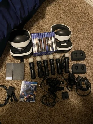 Sony PlayStation VR PS4 Virtual Reality 14 Games 6 Controllers and More Bundle - Image 1 of 4