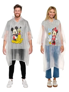 Adult Disney Rain Poncho Mickey Mouse Pluto & Minnie Daisy 2-Pack Set Men Women - Picture 1 of 7