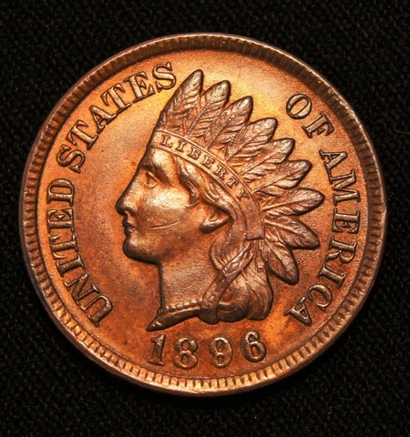 1896 Indian Head Penny, MS++++R/B Cover
