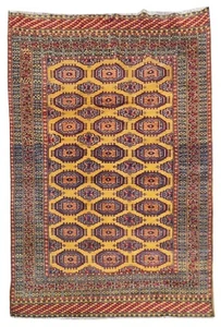 Amazing Hand Knotted Vintage Pakistani Bokhara jhaldar Wool Area Rug 6 x 4 Ft - Picture 1 of 9