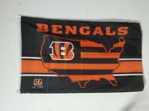 NFL Cincinnati Bengals Across America Flag Banner 3x5 Burrow Chase Higgins