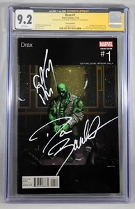 DAVE BAUTISTA CM PUNK SIGNED Drax #1 2016 Hip Hop Cover Marvel Comic CGC JSA 9.2 - Picture 1 of 2