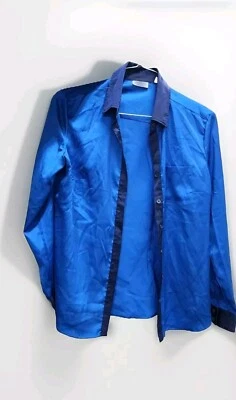 Blusa Camisa New York & Company Elastizada Mujer M Azul Blanco Abotonada Foto 1 de 3