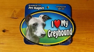 Imán laminado Scandical I Love My Dog coche mascota 4" x 6" galgo - Imagen 1 de 1