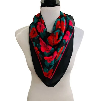 Sarah Coventry Bufanda Floral Estampado Rosas De Colección Años 80 Mujer Cuadrada Moda Firmada Foto 1 de 4