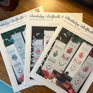 Victoria Sampler "Birthday Bellpulls" 1, 2, & 3 Charts ONLY #39 #41 #43 - Picture 1 of 5