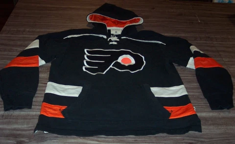 PHILADELPHIA FLYERS NHL HOCKEY Jersey HOODED HOODIE SWEATSHIRT CCM MENS MEDIUM Cover