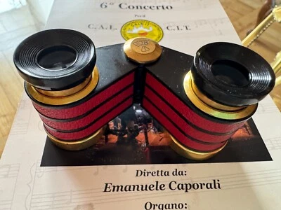 Vintage Red Opera Glasses, German Theater Binoculars with Case Stage Monocular - Image 1 of 4