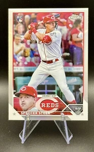 2023 Topps Chrome Spencer Steer (RC) #146 Rifrattore Cincinnati Rosso - Foto 1 di 2