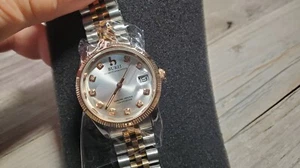 BUREI Classic Women Quartz Watch 31mm 2 Tone Gold Stainless Steel w/ Date - Picture 1 of 9