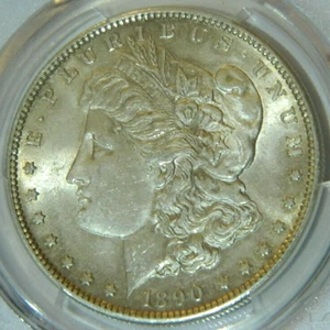 1890-S $1 Morgan Silver Dollar PCGS MS62 (Lot #13-19) - Picture 1 of 9
