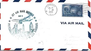 First Jet Airmail Flight Chicago IL - Los Angeles July 25 1959 AAMC#J141W - Picture 1 of 1