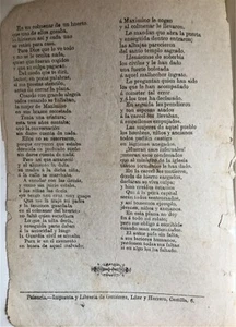 PLIEGO DE CORDEL, suceso en Villafrea, León. Ed. Palencia, 1898 - Picture 1 of 2