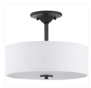 Inspire Collection 2-Light Graphite Semi-Flush Mount 13 in. Ceiling Light - Picture 1 of 3