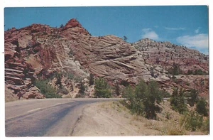 CROSSBEDDED SANDSTONE E Entrance Tunnel Zion National Park Utah Postcard UT 1963 - Picture 1 of 2