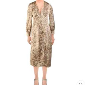 NUEVO CON ETIQUETAS LUCY PARIS Vestido camisero Jane estampado de serpiente cuello en V talla pequeña - Imagen 1 de 6
