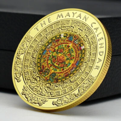 The Mayan Calendar Golden Challenge Coin Civilization Maya Colorful Medal Gift — 第 1/4 张图片