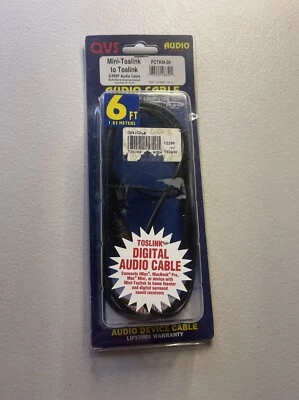 New 6 FT Mini -Toslink to Toslink S/PDIF Audio Cable - Image 1 of 2