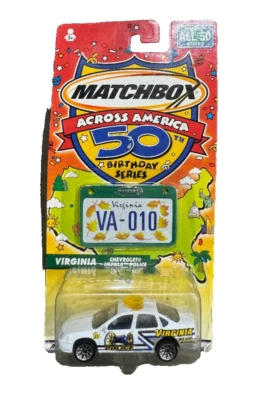 2001 MATCHBOX ACROSS AMERICA 50TH BIRTHDAY SERIES VIRGINIA CHEVY IMPALA POLICE - Image 1 of 3