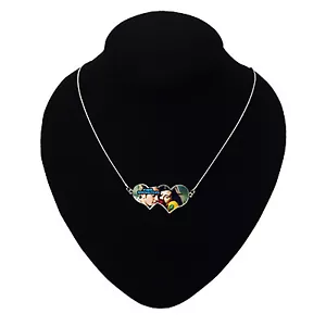 COLLANA CON CIONDOLO A CUORI STAMPA PERSONALIZZATA PERSONALIZZATO FOTO LOGO HD - Foto 1 di 2