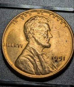 1951 P Lincoln Wheat Cent "L On Rim" Error Coin Red Luster!! Uncirculated - Picture 1 of 23