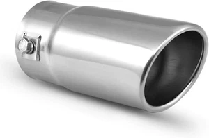 Exhaust Tips Fit 1.5-2 Inch Tail Pipe Stainless Steel Chrome Effect Car NEW - Picture 1 of 8