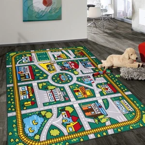Rugs for Kids Room Educational Learning City Life Road Non-Slip Children Rugs - Picture 1 of 6