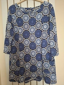 Lily & Me Circle Print Cotton Top With Pockets. Size 14(40") Blue-Purple - Picture 1 of 4