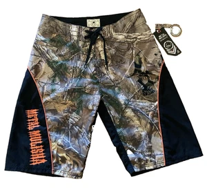 NWT Metal Mulisha x Realtree Board Shorts Mens 30 Camo Trunks Swim Outdoor Camp - Picture 1 of 14