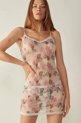 NUEVO Babydoll Intimissimi Flor Clara Tul Multicolor Talla L Foto 1 de 4