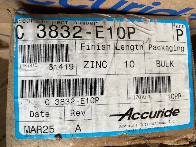 (10 PARES) Correderas de cajón Accuride Light Duty - C3832-E10P (NUEVO) Foto 1 de 1