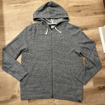 Sudadera con Capucha Faherty Para Hombres Grande Cremallera Completa Acanalada Gris Jaspeado Foto 1 de 4