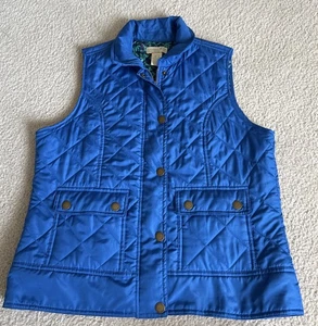 Caribbean Joe Blue Quilted Vest Women’s Petite M EUC - Picture 1 of 7