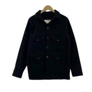 Chaqueta Filson Mackinaw Cruiser negra de lana usada para hombre L ropa de trabajo al aire libre - Imagen 1 de 3