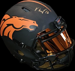 Von Troy Franklin Denver Broncos signierter Helm Speed Flex Rep mit Visier Beckett Aut - Bild 1 von 10