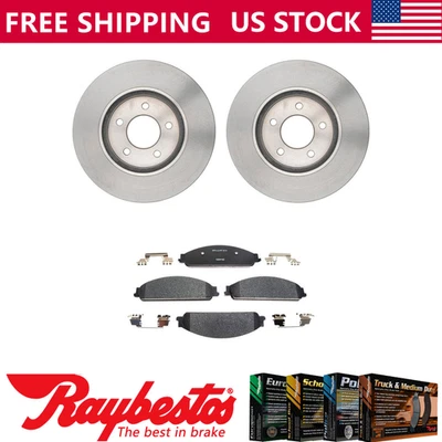 Front Brake Rotors + Ceramic Brake Pads Hardware For 2005-2007 Ford Five Hundred - Image 1 of 4